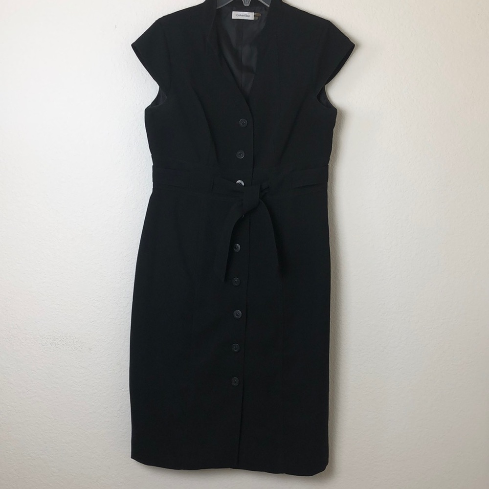 Black Button Down Dress by Calvin Klein